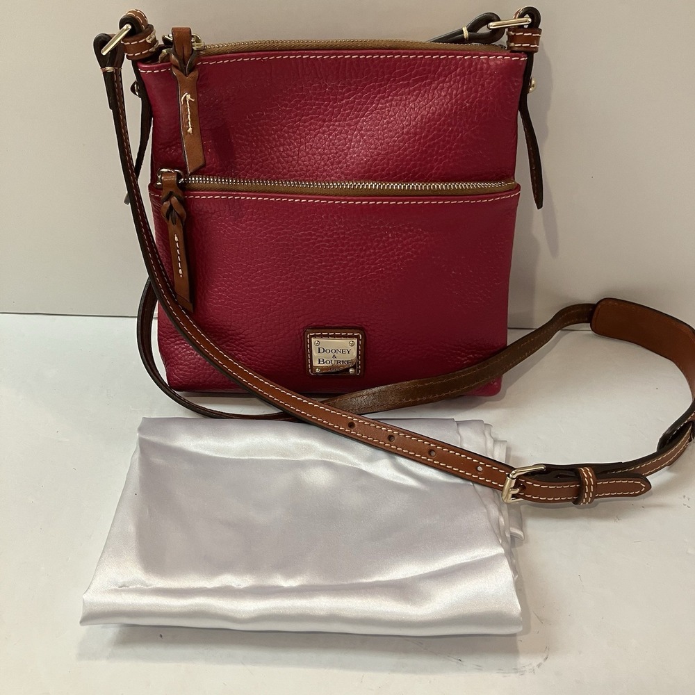 Dooney & Bourke Pebble‎ Grain Letter Carrier Fuchsia Pink Crossbody